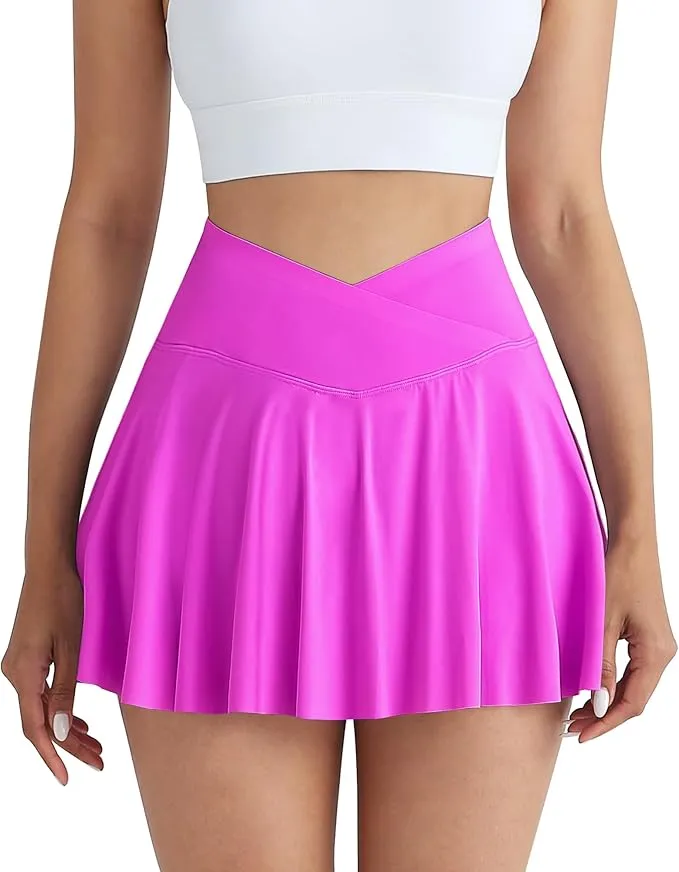 CHRLEISURE Women Tennis Golf Skirt with Pockets